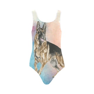 German Shepherd Water Colour No.1 Vest One Piece Swimsuit - TeeAmazing