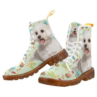 Maltipoo White Boots For Women - TeeAmazing