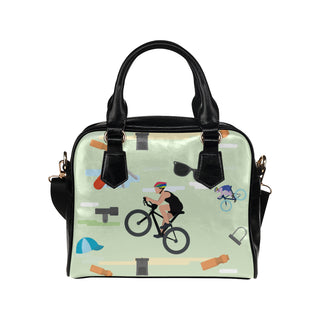 Cycling Pattern Shoulder Handbag - TeeAmazing