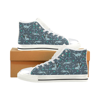 Saluki White High Top Canvas Shoes for Kid - TeeAmazing