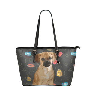 Puggle Dog Leather Tote Bag/Small - TeeAmazing