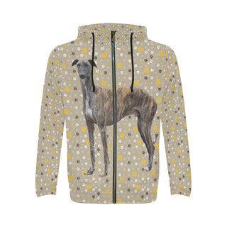 Smart Greyhound All Over Print Full Zip Hoodie for Men - TeeAmazing