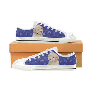 Poochon Dog White Women's Classic Canvas Shoes - TeeAmazing