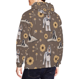 Afghan Hound Flower All Over Print Hoodie for Men (USA Size) (Model H13) - TeeAmazing