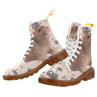 Rats White Boots For Women - TeeAmazing