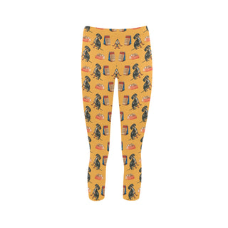 Dachshund Water Colour Pattern No.1 Capri Legging - TeeAmazing