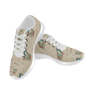Vibraphone Pattern White Women’s Running Shoes (Model 020) - TeeAmazing