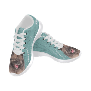 Keeshond Lover White Sneakers for Women - TeeAmazing
