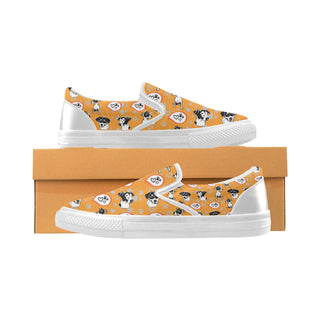Jack Russell Terrier Pattern White Women's Slip-on Canvas Shoes - TeeAmazing