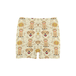 Golden Retriever Pattern Briseis Skinny Shorts - TeeAmazing