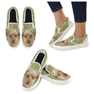 Yorkipoo Dog White Women's Slip-on Canvas Shoes - TeeAmazing