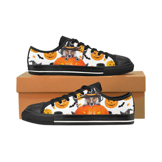 Jack Russell Halloween Black Men's Classic Canvas Shoes/Large Size - TeeAmazing