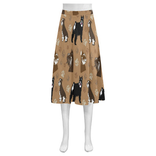 Miniature Schnauzer Pattern Mnemosyne Women's Crepe Skirt (Model D16) - TeeAmazing