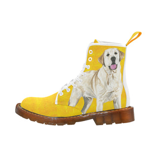 Labrador Retriever Water Colour No.1 White Boots For Women - TeeAmazing