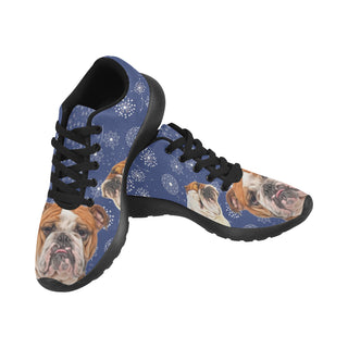 English Bulldog Lover Black Sneakers for Women - TeeAmazing