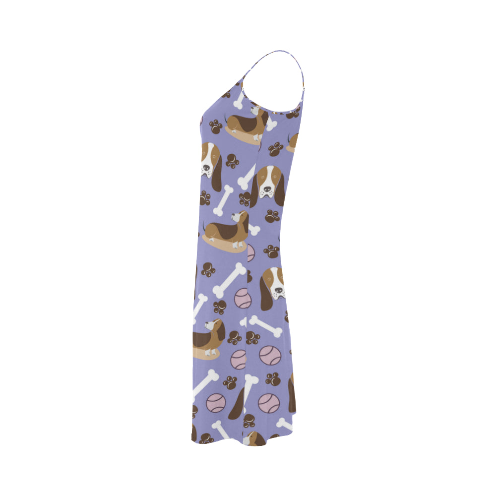 Basset Hound Pattern Alcestis Slip Dress - TeeAmazing