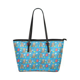 Bloodhound Pattern Leather Tote Bag/Small - TeeAmazing
