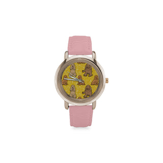 Cocker Spaniel Women's Rose Gold Leather Strap Watch - TeeAmazing
