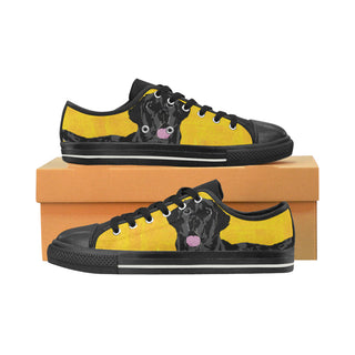 Black Labrador Black Canvas Women's Shoes/Large Size - TeeAmazing