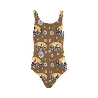 Power Ranger Pattern Vest One Piece Swimsuit - TeeAmazing