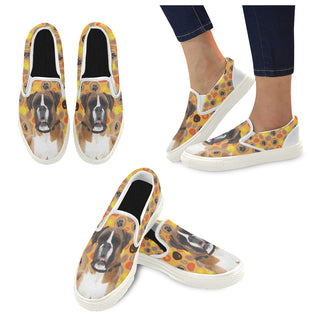 Boxer White Women's Slip-on Canvas Shoes - TeeAmazing