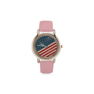 4th July V2 Women's Rose Gold Leather Strap Watch - TeeAmazing