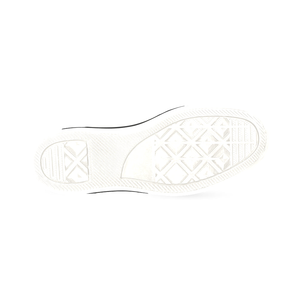 Basset Hound Pattern White Men's Classic Canvas Shoes/Large Size - TeeAmazing