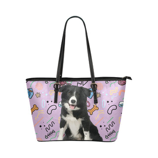 Border Collie Leather Tote Bag/Small - TeeAmazing