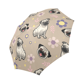 Pug Flower Auto-Foldable Umbrella - TeeAmazing