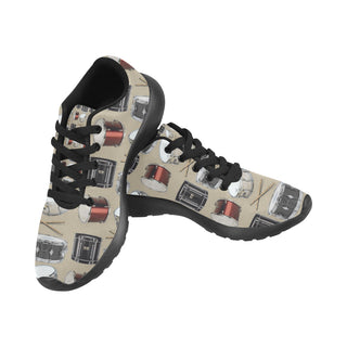 Drum Pattern Black Sneakers for Men - TeeAmazing