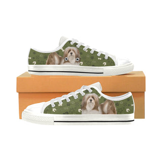 Lhasa Apso Dog White Low Top Canvas Shoes for Kid - TeeAmazing