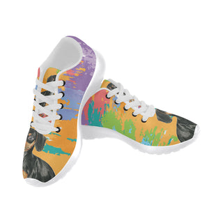 Dachshund Water Colour No.2 White Sneakers for Women - TeeAmazing