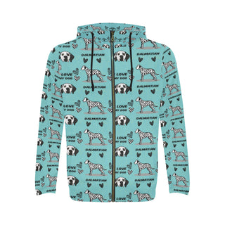 Dalmatian Pattern All Over Print Full Zip Hoodie for Men - TeeAmazing