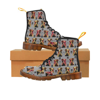 Pit Bull Pop Art Pattern No.1 Black Boots For Men - TeeAmazing