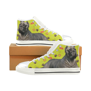Cane Corso White High Top Canvas Shoes for Kid - TeeAmazing