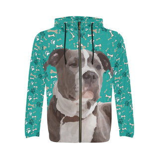 Staffordshire Bull Terrier All Over Print Full Zip Hoodie for Men - TeeAmazing