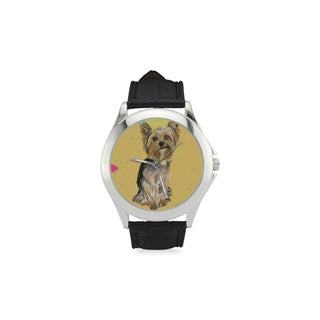 Yorkshire Terrier Water Colour No.1 Women's Classic Leather Strap Watch - TeeAmazing