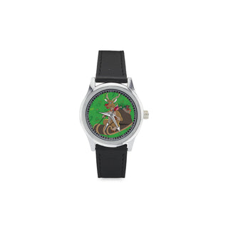 Reindeer Christmas Kid's Stainless Steel Leather Strap Watch - TeeAmazing