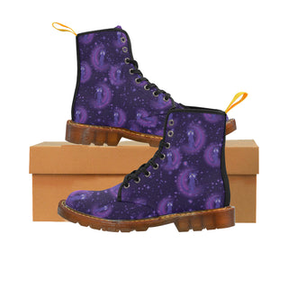 Luna Pattern Black Boots For Women - TeeAmazing