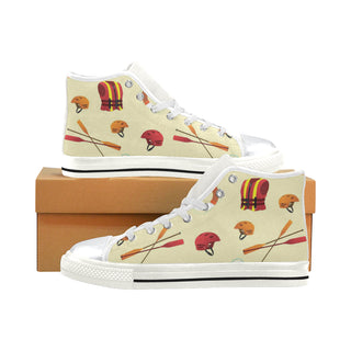 Kayaking White High Top Canvas Shoes for Kid - TeeAmazing