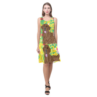 Chocolate Lab Sleeveless Splicing Shift Dress - TeeAmazing