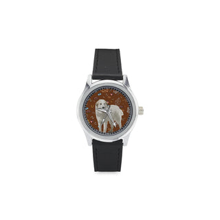 Great Pyrenees Dog Kid's Stainless Steel Leather Strap Watch - TeeAmazing