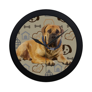English Mastiff Dog Black Circular Plastic Wall clock - TeeAmazing