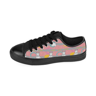 Scottish Terrier Pattern Black Low Top Canvas Shoes for Kid - TeeAmazing