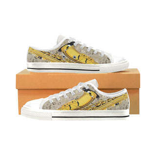 Saxophone White Low Top Canvas Shoes for Kid - TeeAmazing