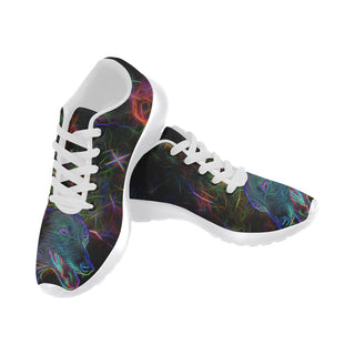 Greyhound Glow Design 1 White Sneakers for Women - TeeAmazing