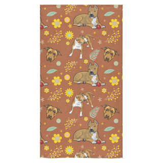American Staffordshire Terrier Flower Bath Towel 30"x56" - TeeAmazing