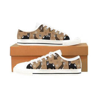 Miniature Schnauzer Pattern White Men's Classic Canvas Shoes/Large Size - TeeAmazing