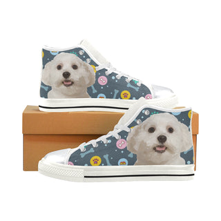 Maltese White High Top Canvas Shoes for Kid - TeeAmazing