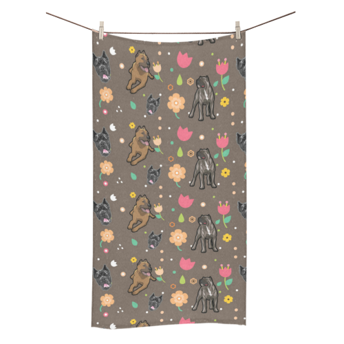 Cane Corso Flower Bath Towel 30"x56" - TeeAmazing